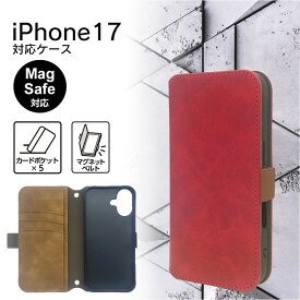 iphone17 ケース レッド Magsafe対応 手帳型 カード収納 サイドポケット ストラップホール マグネット 耐衝撃 おしゃれ かわいい かっこいい シンプル 人気 ランキング おすすめ ブランド メンズ レディース プレゼント ギフト