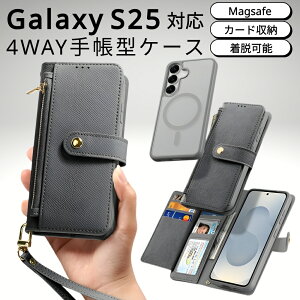 Galaxy S25 �P�[�X �蒠�^ MagSafe ���C�����X�[�d �J�[�h���[ ���z�t�� ���@�\ �}�O�l�b�g�� PU���U�[ TPU �ϏՌ� ��ʕی� �X�}�z�P�[�X �蒠�^�P�[�X �u���[ MagSafe�Ή� �}�O�Z�[�t ������� ����
