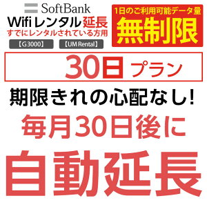 【レンタル】【自動延長】 wifi レンタル 延長 無制限プラン 30日 モバイル wifi ルーター レンタル モバイルルーター レンタル 延長プラン 【 gwifi wifiルーター モバイルwifi 激安 】