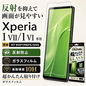 Xperia 1 VII ガラスフィルム 貼り付けキット付き 失敗しない Xperia1VII Xperia1VI SO-51F SO-51E docomo かんたん フィルム 反射防止 キット付 保護フィルム