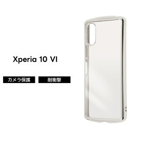 Xperia 10 VI ケース クリア メタリック シルバー Xperia10VI SO-52E エクスペリア10VI クリアケース 耐衝撃 フレーム ソフト スマホケース 透明