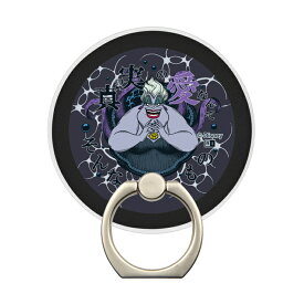 スマホリング キャラクター ディズニー アースラ リトルマーメイド マグネット 着脱簡単 貼るだけ 取り外し可能 Disney The Little Mermaid ヴィランズ おしゃれ スマホ リング マグネットシール 磁石 リングステッカー 落下防止 動画視聴 スタンド シール プレート