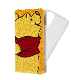 【スーパーSALE限定 大特価】 iPhone12 mini ディズニー カバー ケース 手帳型 保護 もこもこ モコモコ ふわふわ フワフワ サガラ刺繍 可愛い かわいい おしゃれ カード入れ FLEX プーさん