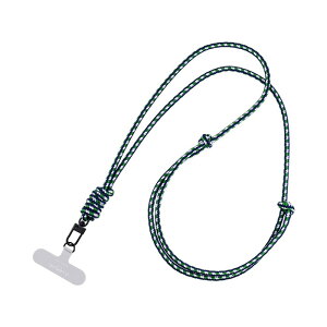 ショルダーストラップ 多機能 パターン柄 ブルー グリーン ホワイト 挟み込みシート 丸紐 肩掛け 首掛け iPhone Android スマホ