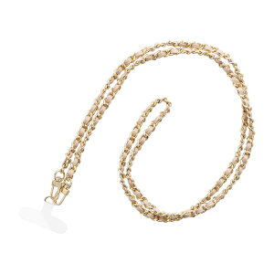 ショルダーストラップ 多機能 ホワイト 挟み込みシート チェーン レザー 編み込み 肩掛け iPhone Android スマホ