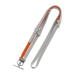 ショルダーストラップ バイカラー グレー オレンジ バックル レザー ステンレスシート 2WAY 肩掛け 首掛け iPhone Android スマホ