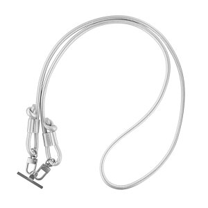 ショルダーストラップ シルバー 丸紐 ステンレスシート 2WAY 肩掛け 首掛け iPhone Android スマホ テックアクセサリー