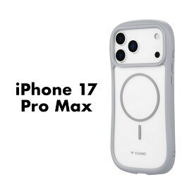 iPhone17ProMax ケース ViAMO mag ライトグレー 耐衝撃 ハイブリッドケース MagSafe対応 マグネット搭載 TPU ポリカーボネート ラウンドデザイン 持ちやすい レンズ保護 ストラップホール付き ショルダーストラップ対応 スマホケース カバー おしゃれ 韓国 シンプル