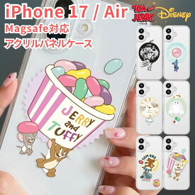 iPhone17 ケース ディズニー トムとジェリー MagSafe対応 ハイブリッドケース 耐衝撃 iPhone 17 iPhoneAir キャラクター ミッキー アリス スティッチ リロ ベイマックス トム ジェリー タフィー ストラップホール付き クリア ワイヤレス充電 かわいい 可愛い