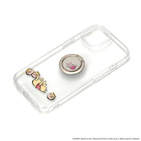 【マラソン限定 P10倍】 iPhone 14 13 ケース リング付 ディズニー キャラクター カバー スマホリング付き クリア iPhone14 iPhone13 プーさん アリス クリアケース 抗菌 オーロラ かわいい おしゃれ iPhoneケース キャラクター