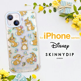 iPhone16 iPhone15 ケース ディズニー ミスバニー かわいい クリア 耐衝撃 ストラップホール キラキラ ラメ iPhone16Pro iPhone16Plus iPhone16ProMax カバー iPhone15Pro iPhone15Plus iPhone15ProMax iPhone14 衝撃吸収 バンビ SKINNYDIP スキニーディップ 公式品