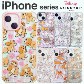iPhone 16 ケース ディズニー おしゃれキャット わんわん物語 ダンボ バンビ ホログラム シール 透明 クリア ラメ キラキラ ソフト 耐衝撃 キャラクター グッズ 16e 16Pro 16Plus 16ProMax 15ProMax 13 13Pro SE3 アイフォン iPhoneケース ストラップホール SKINNYDIP