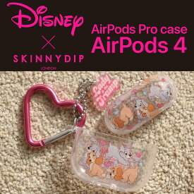 イヤホンケース レディ トランプ わんわん物語 Airpods エアポッズ 第4世代 ディズニー キャラクター Disney Lady and the Trump Lady and Trump かわいい おしゃれ 人気 キラキラ ラメ グリッター ケース カラビナ付き 落下防止 スキニーディップ SKINNYDIP 正規品