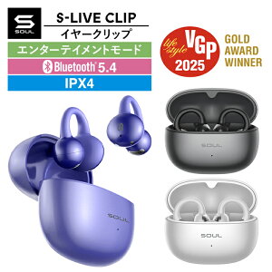 SOUL �m�C�Y�L�����Z�����O �C���z�� ���C�����X Bluetooth ������ �\�E�� S-LIVE CLIP ���m�C�Y�L�����Z ENC �m�C�Y�L�����Z�����O �Q�[�~���O Bluetooth5.3 �m�C�L���� �h�� �u���[�g�D�[�X �I���C��