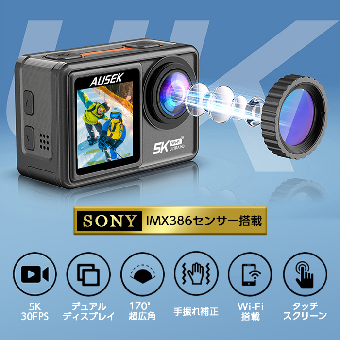 楽天市場】アクションカメラ 5K 4K 60fps ウェアラブルカメラ 手振れ 
