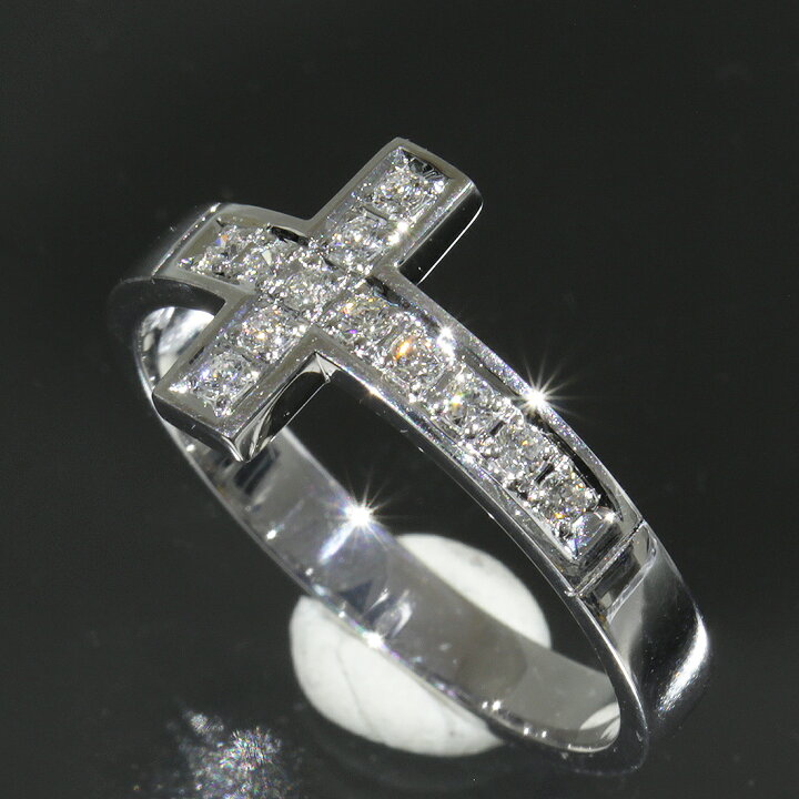 楽天市場】SJX クロス ダイヤモンド0.12ct リング 12号 750 K18WG 現行 