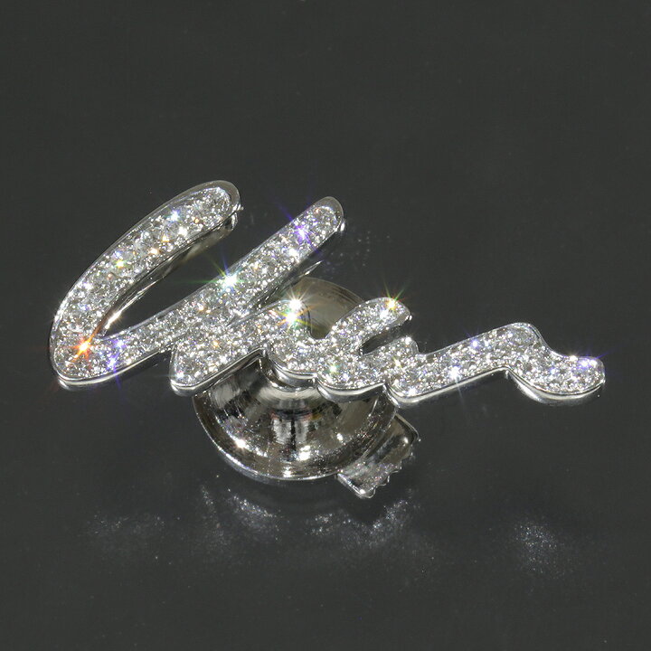 楽天市場】CHAR チャー ブランドモチーフ ダイヤ0.25ct ピンブローチ 
