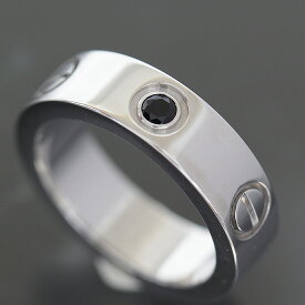 カルティエ Cartier ラブリング ブラックサファイヤ 9.5号(50)750 K18WG 箱保 E0992【中古】