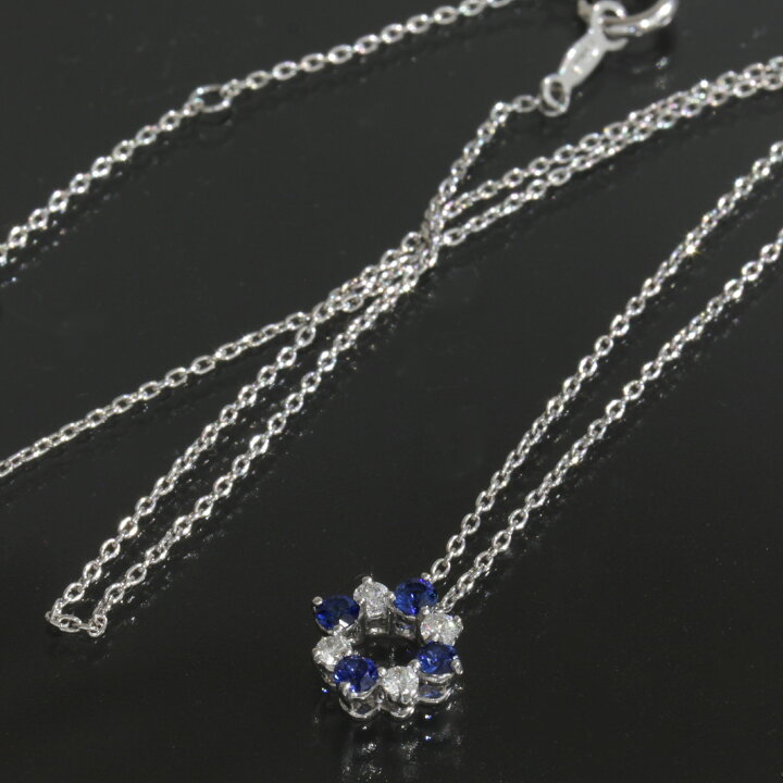 楽天市場】ミキモト MIKIMOTO サファイア ダイヤ ネックレス 43cm 