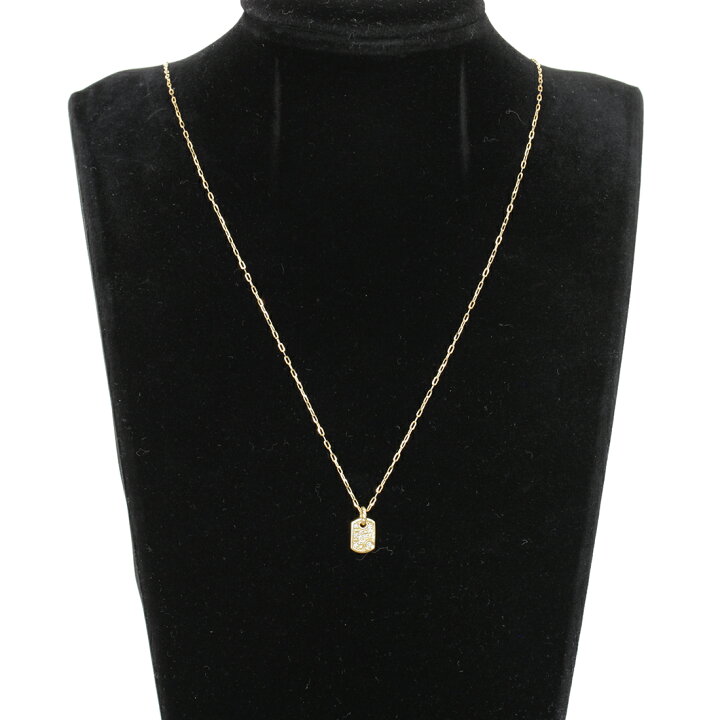楽天市場】SJX タイニータグチャーム ネックレス ダイヤ0.03ct K18YG 