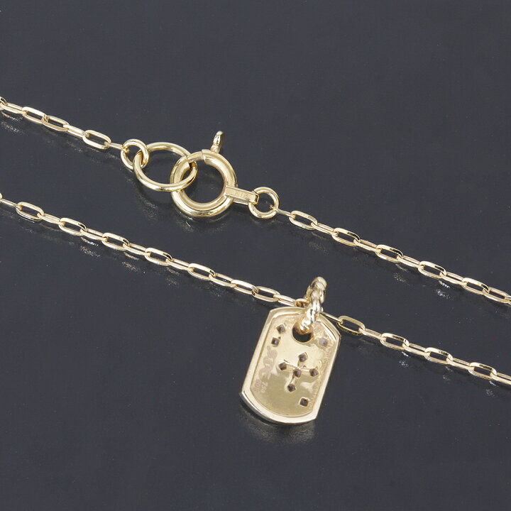楽天市場】SJX タイニータグチャーム ネックレス ダイヤ0.03ct K18YG 