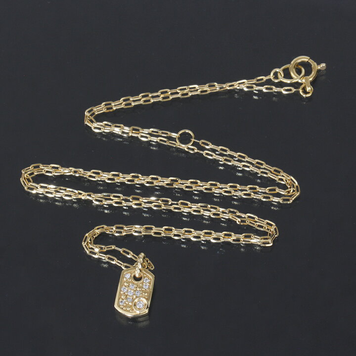 楽天市場】SJX タイニータグチャーム ネックレス ダイヤ0.03ct K18YG 