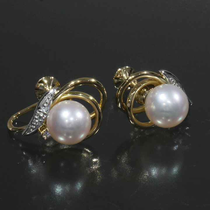 楽天市場】TASAKI タサキ ダイヤ0.06ct イヤリング アコヤパール K18  