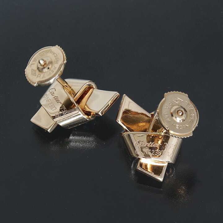楽天市場】カルティエ Cartier ダイヤ ピアス ラブノット Au750 K18PG 