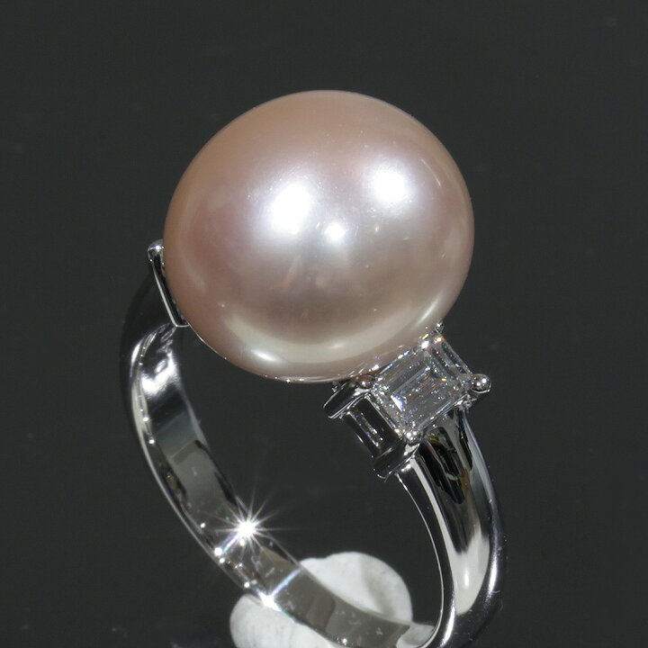 楽天市場】タサキ TASAKI 大粒淡水パール バケットダイヤ0.4ct リング  