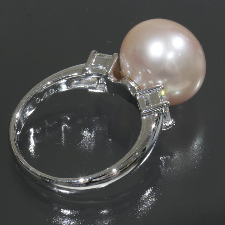 楽天市場】タサキ TASAKI 大粒淡水パール バケットダイヤ0.4ct リング 