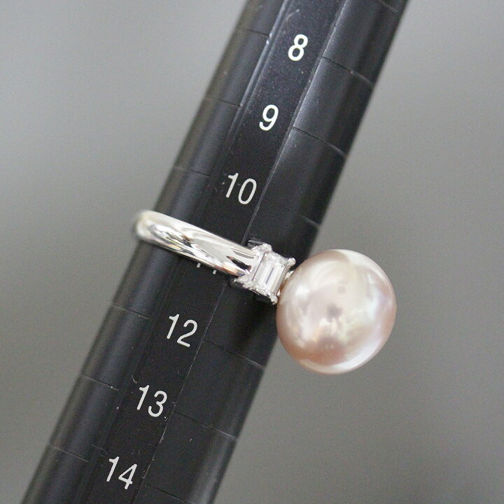楽天市場】タサキ TASAKI 大粒淡水パール バケットダイヤ0.4ct リング 