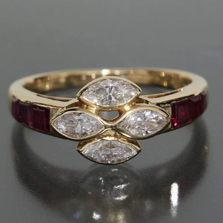 楽天市場】ショーメ CHAUMET ダイヤ ルビー リング 10.5号 K18YG 激 