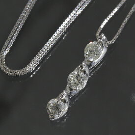ネックレス K18WG ホワイトゴールド 46cm アジャスター付き 3.6g ダイヤ 1.00ct E1977 | ダイアネックレス ファッションネックレス ゴール尾ネックレス 男女兼用 ブランド【中古】