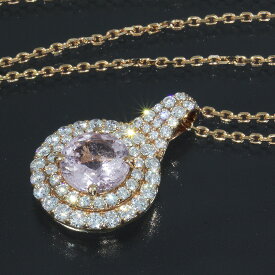 モルガナイト1.7ct ダイヤ1ct ネックレス アジャスター付 K18PG 中古 D9804 ┃ネックレス レディースネックレス メンズネックレス ファッションネックレス パール K18PG ブランド 普段使い おしゃれ 【中古】