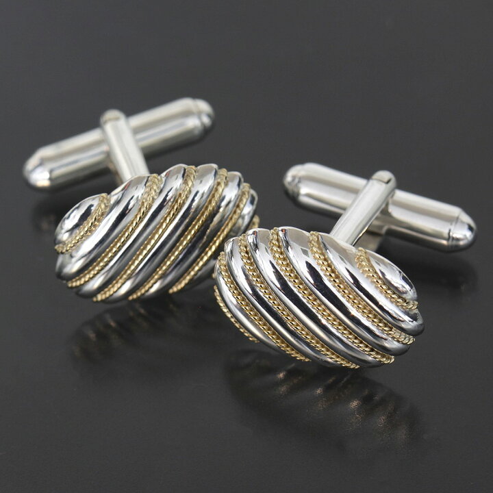 楽天市場】ティファニー カフス コンビ シルバー925 ツイスト K18 袋  