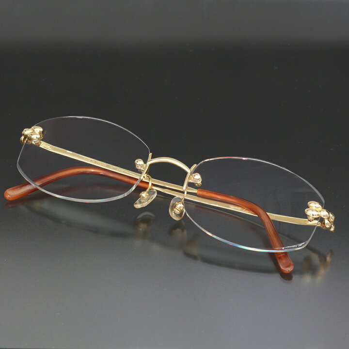 楽天市場】カルティエ Cartier メガネ 金無垢 750 K18 レンズ度入 眼鏡 