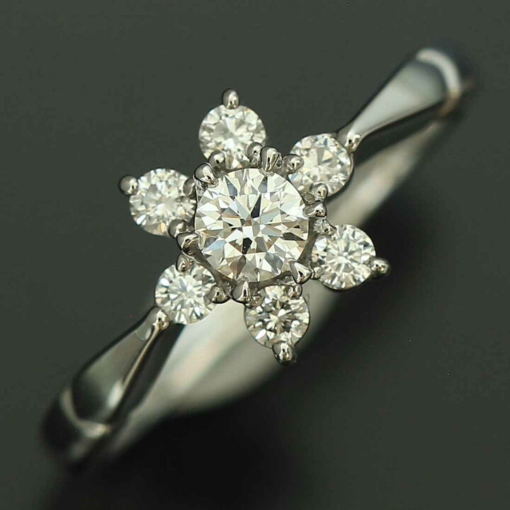 楽天市場】(アガット)agete 0.18ct ダイヤ フラワー リング 9号 pt900 