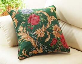 /【GN/グリーン】【45X45】ゴブラン調クッションカバー　グリーン1枚