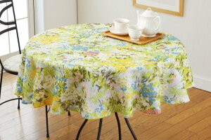 円形【テーブルクロス】【145R】はっ水テーブルクロス フローラル