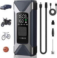 ASMAX 自転車 空気入れ 電動空気入れ バイク 車 エアーポンプ 2500mAh×3 大容量バッテリー 最大圧力160P…
