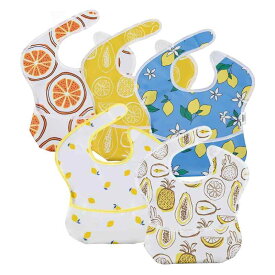 [GLLQUEN BABY] 食事エプロン 離乳食 保育園 5点セット ベビー 子供 汚れ防止 フリーサイズ 防水 洗濯機可能 調節可能 BPAとフタル酸塩なし 旅行に最適 防水お食事