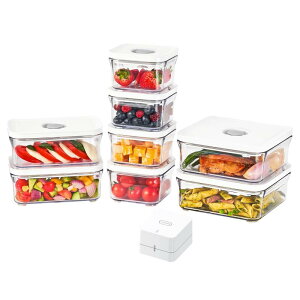 VAKUEN �v���~�A���^��ۑ��e�� �~�j�Z�b�g �o���u�ŕ֗��J�� BPA�t���[ 100%�R��h�~ ��^��ۑ��̗e������ő�5�{�����H�i��V�N�ɕۑ��\