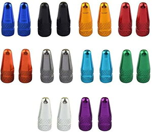 バイクバルブキャップ、20個フレンチスタイルバルブキャップバルブキャップ陽極酸化加工アルミニウム合金自転車タイヤバルブキャップダストカバー有用