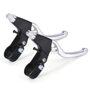 自転車ブレーキレバー クラッチレバー ブレーキレバー 左右レバーセット 軽量 22.5mmハンドル適用 4色選択可能(ブラック) マウンテンバイク、折りたたみ自転車などに適用 アルミ合金製