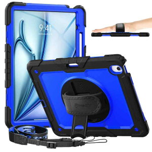 Timecity iPad Air 13�C���` (M4/M3/M2) ��p�P�[�X �ϏՌ� 2026/2025/2024���f�� �n���h�O���b�v/�V�����_�[�X�g���b�v�t�� ���u��/�c�u�� 360�x��]�X�^���h �y�����[ �H�� ���� ��ʃt�B���� �h�o ���h