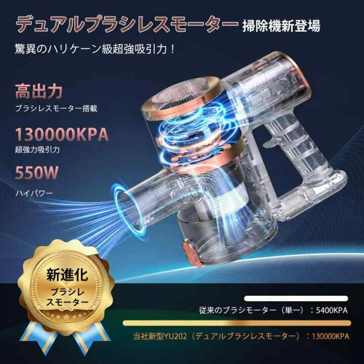 楽天市場】掃除機 コードレス【2027年先行発売5300Kpa真の超強力吸引 