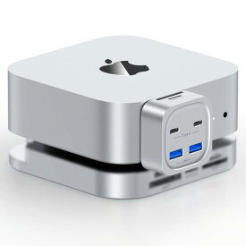 Mac mini M4 ハブ、6-in-1 フロントアクセスドッキングステーション、Mac mini M4 アクセサリ（4× USB3.2 10Gbps（USB-C &amp; USB-A）、SD/TF 3.0 カードリーダー）、クリエイター＆プロフェッ
