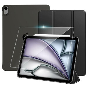 TiMOVO iPad Air 11�C���` �y�P�[�X1��+�K���X�t�B����1���Z�b�g�z (M4/M3/M2�A2026/2025/2024) iPad Air ��5/4���� (2022/2020) 10.9�C���` �J�o�[ PC�o�b�N �F�t���������o�b�N Pe