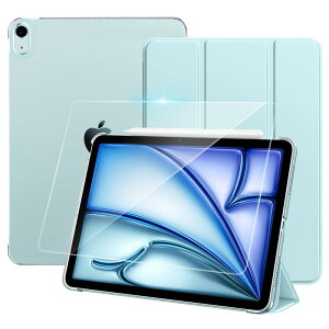 TiMOVO iPad Air 11�C���` �y�P�[�X1��+�K���X�t�B����1���Z�b�g�z (M4/M3/M2�A2026/2025/2024) iPad Air ��5/4���� (2022/2020) 10.9�C���` �J�o�[ PC�o�b�N ���F�������o�b�N Pen