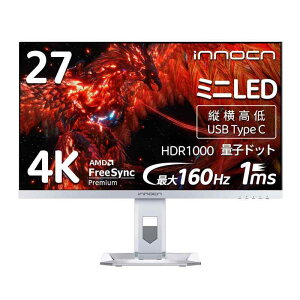 INNOCN 27M2V 27�C���` �Q�[�~���O���j�^�[ 4K �~�jLED ���j�^�[ 160Hz/144Hz, 1ms�������x HDR1000 QD �ʎq�h�b�g�i���P�_�Ή��j, HDMI2.1/DP1.4/USB Type-C 90W/USB 3.0/U